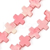 Synthetic Coral Dyed Beads Strands SHEL-F009-01-1