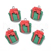 Christmas Opaque Resin Pendants RESI-G028-02P-1