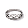 Non-Tarnish 201 Stainless Steel Hollow Heart Finger Ring for Valentine's Day RJEW-J051-35P-2