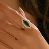 Brass Micro Pave Cubic Zirconia Adjustable Fingers Ring for Women TC6550-2-4