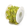 Brass Hexagonal Column Glass Seaded Beaded & Resin Round Beaded Link Chains CHC-G026-01G-3