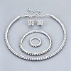 Iron Rhinestone Cup Chains Jewelry Sets X-SJEW-R049-01-9