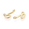 Brass Micro Pave Cubic Zirconia Charms KK-N263-97G-B-2