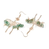 Natural Green Aventurine Chips Dangle Earrings EJEW-S214-01F-2
