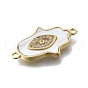 Hamsa Hand Connector Charms KK-V010-02G-01-2
