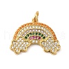Rack Plating Brass Micro Pave Cubic Zirconia Pendants KK-K377-84G-1