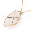 Brass Macrame Pouch Empty Stone Holder for Pendant Necklaces Making NJEW-JN04440-02-4
