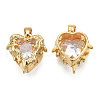 Brass Micro Pave Cubic Zirconia Charms KK-N233-404-1