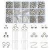 DIY Iron Eye Pin & Flat Head Pins & Bead Caps & Bead Tips Jewelry Making Findings Kits DIY-YW0010-20B-1