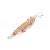 3Pcs 3 Styles Electroplated Natural Quartz Crystal Nuggets Copper Wire Wrapped Pendants PALLOY-JF03128-10-5