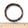Sqaure Natural Tiger Eye Beads Stretch Bracelets for Women Men BJEW-C097-06U-5
