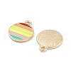 Light Gold Plated Alloy Enamel Charms ENAM-M219-12KCG-01-2