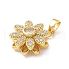 Brass Micro Pave Cubic Zirconia Rotating Pendants KK-M323-01D-G-2