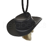 Halloween Skull Plastic Pendant Necklaces NJEW-S006-01E-2