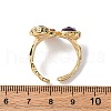 Natural Amethyst/Korean Jade/Agate Germ Cuff Rings RJEW-M076-05G-06-3
