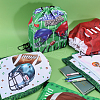BENECREAT 24Pcs 6 Style Rugby Polyester Drawstring Storage Backpack Bags ABAG-BC0001-63-4