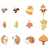 12Pcs 12 Styles Thanksgiving Theme Alloy Enamel Pendants FIND-YW0005-85-1