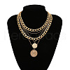 Alloy Disc Pendant Multi Layered Necklaces for Women FS-WGAC560-03-1