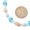 Summer Beach Natural Shell & Glass & Synthetic Turquoise Beaded Necklaces for Women NJEW-JN05247-3
