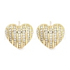 Brass Micro Pave Clear Cubic Zirconia Studs Earring for Women EJEW-S217-A02-1