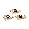 Rack Plating Real 18K Gold Plated Brass Micro Pave Clear Cubic Zirconia Connector Charms ZIRC-L102-05G-03-1