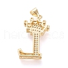 Brass Micro Pave Cubic Zirconia Pendants KK-R138-002L-2