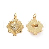 Rack Plating Brass Micro Pave Cubic Zirconia Pendants KK-C008-29G-1