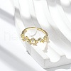 Star Clear Cubic Zirconia Cuff Rings RJEW-G337-03G-2