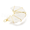 Natural Quartz Crystal Copper Wire Wrapped Pendants PALLOY-JF01639-05-4