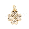 Rack Plating Brass Micro Pave Clear Cubic Zirconia Charms KK-Z060-13G-1