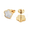 Flower Shell Stud Earrings EJEW-K281-01G-05-2