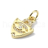 Eye Theme Brass Micro Pave Cubic Zirconia Charms KK-H475-58G-03-2