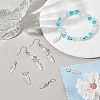 Beebeecraft 5Pcs 925 Sterling Silver Feather Charms with Jump Rings with 1Pc Double Sided Suede Fabric Silver Polishing Cloth FIND-BBC0015-94-4