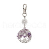 Natural Amethyst Chips Beads & Alloy Tree of Life Pendant Decorations HJEW-JM03128-01-2
