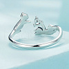925 Sterling Silver Cubic Zirconia Cuff Rings FS-WG6F047-01-3