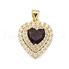 Brass Micro Pave Cubic Zirconia Pendants KK-K401-07B-03-1