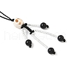 Halloween Theme Skeleton Glass Seed & Natural Black Onyx & Synthetic Turquoise Beaded Pendant Decorations HJEW-MZ00284-06-4