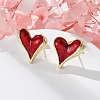 Brass Stud Earrings EJEW-D316-02G-1