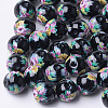 Printed & Spray Painted Glass Beads GLAA-S047-03B-10-1