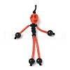 Halloween Theme Glass Seed & Natural Black Onyx & Synthetic Turquoise Beaded Pendants PALLOY-MZ00777-2