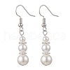 Round Shell Pearl Beaded Necklace & Bracelet & Dangle Earring Sets SJEW-JS01337-3