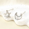 Brass Micro Pave Clear Cubic Zirconia Stud Earrings EJEW-M103-01P-2