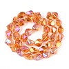 Electroplate Transparent Glass Beads Strands EGLA-N017-02C-2