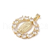 Brass Cubic Zirconia Pendants KK-Z050-18G-01-2