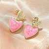 Brass Dangle Stud Earrings EJEW-F359-12G-6