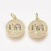 Brass Micro Pave Cubic Zirconia Pendants ZIRC-S061-113-1