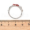 Zinc Alloy Enamel Open Cuff Rings for Women RJEW-U058-01P-5