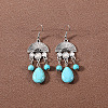 Bohemian tassel turquoise earrings JU8957-25-1