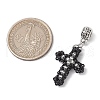2Pcs 2 Styles 3D Glass Seed Beaded Cross Charms PALLOY-MZ00576-3