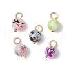 Drawbench & Baking Painted Glass Pendants PALLOY-JF03540-02-1